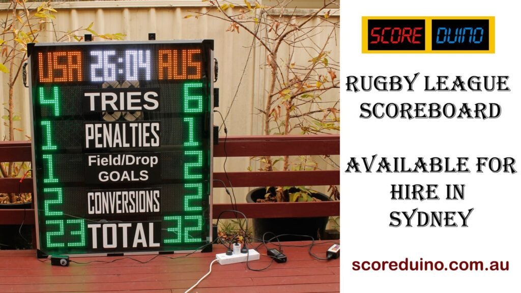 NRL Scoreboard Hire – Professional Digital Rugby League Scoreboard for Your Next Game