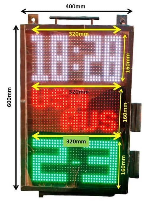 Triple displays digital scoreboard with timer and team titles