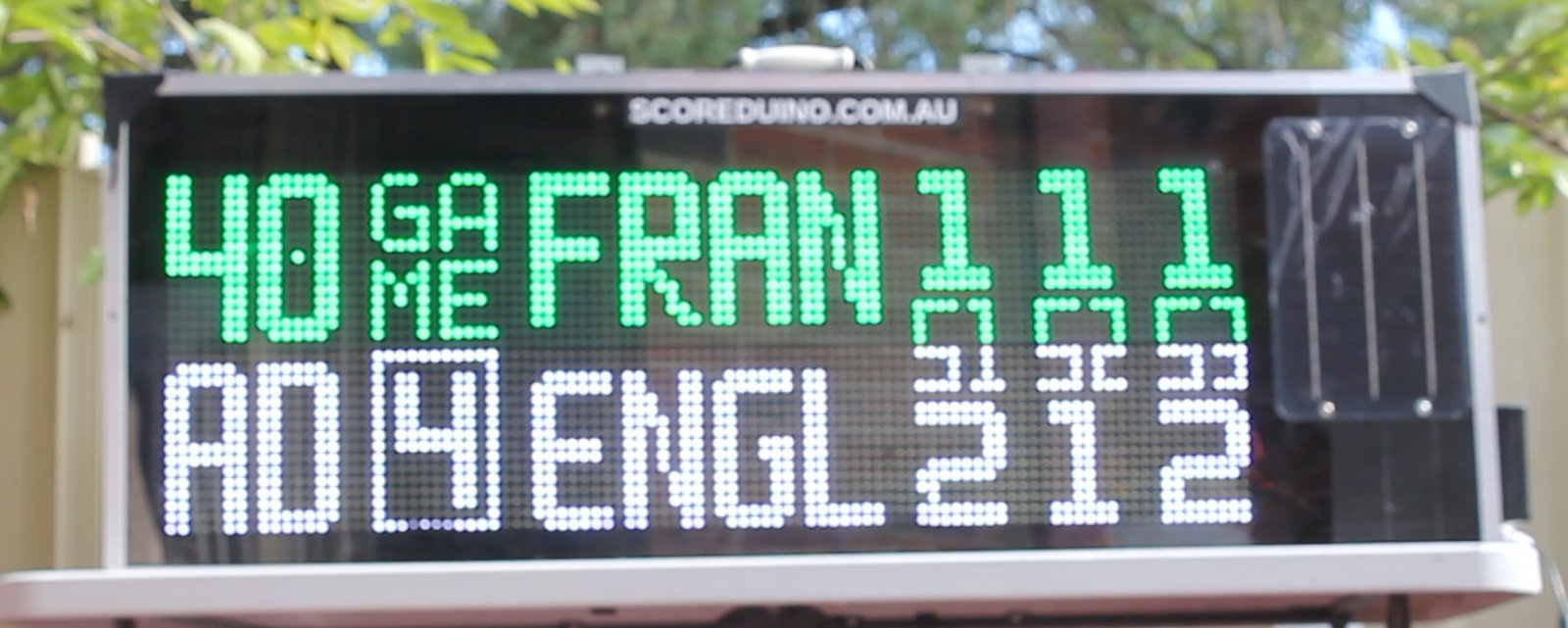 Tennis Scoreboard — 1200 × 400 mm